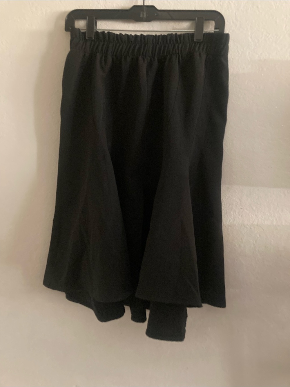 Women's Black High-Low Skirt with Elastic Waist